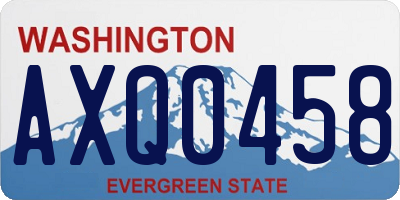 WA license plate AXQ0458
