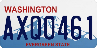 WA license plate AXQ0461