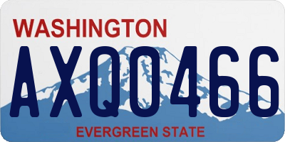 WA license plate AXQ0466