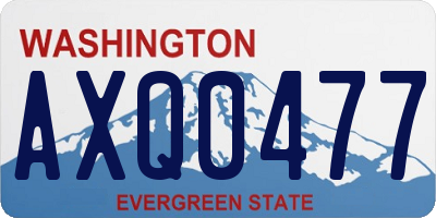 WA license plate AXQ0477