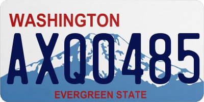 WA license plate AXQ0485