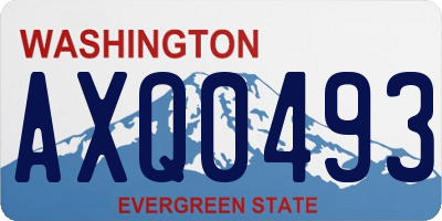 WA license plate AXQ0493