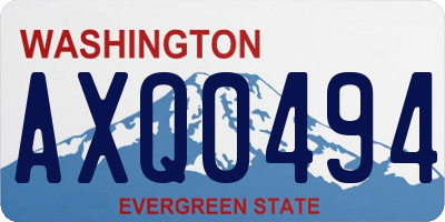 WA license plate AXQ0494