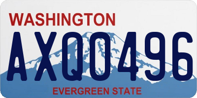 WA license plate AXQ0496