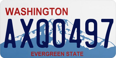 WA license plate AXQ0497