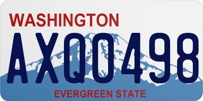 WA license plate AXQ0498