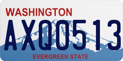 WA license plate AXQ0513