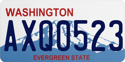 WA license plate AXQ0523