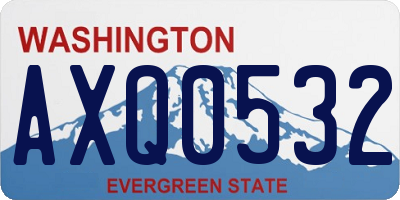 WA license plate AXQ0532