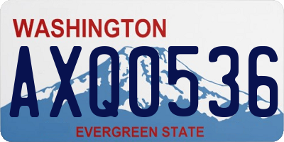 WA license plate AXQ0536