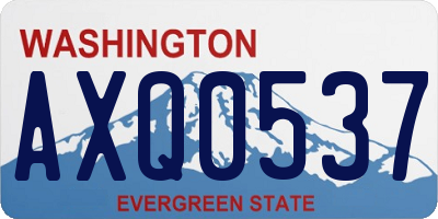 WA license plate AXQ0537