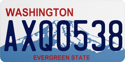 WA license plate AXQ0538