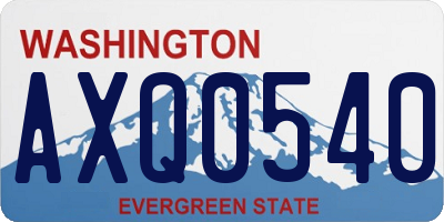 WA license plate AXQ0540