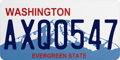 WA license plate AXQ0547
