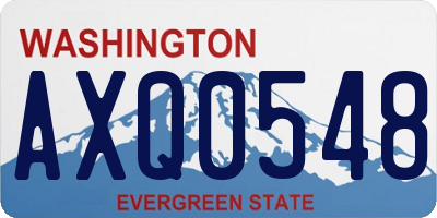 WA license plate AXQ0548