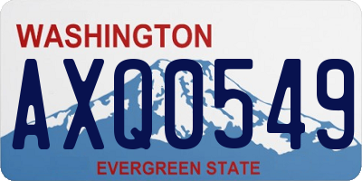 WA license plate AXQ0549