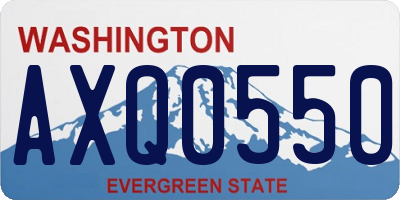 WA license plate AXQ0550