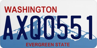 WA license plate AXQ0551