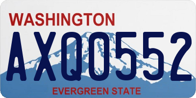 WA license plate AXQ0552