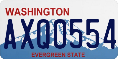 WA license plate AXQ0554
