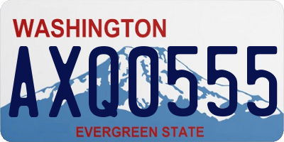 WA license plate AXQ0555