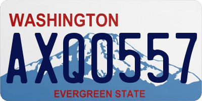 WA license plate AXQ0557