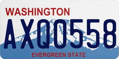 WA license plate AXQ0558