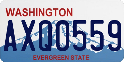 WA license plate AXQ0559