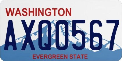 WA license plate AXQ0567