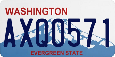 WA license plate AXQ0571