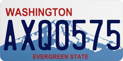WA license plate AXQ0575