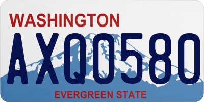WA license plate AXQ0580