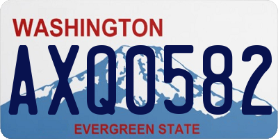WA license plate AXQ0582