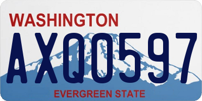 WA license plate AXQ0597