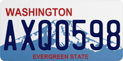 WA license plate AXQ0598