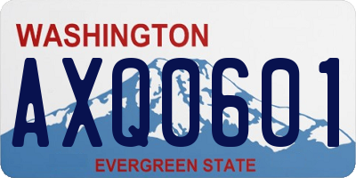 WA license plate AXQ0601