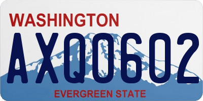 WA license plate AXQ0602