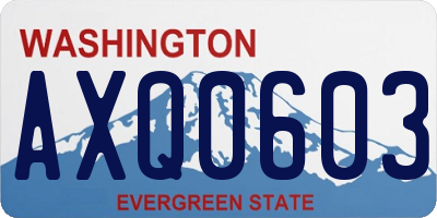 WA license plate AXQ0603