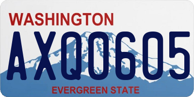 WA license plate AXQ0605