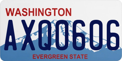 WA license plate AXQ0606