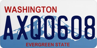 WA license plate AXQ0608