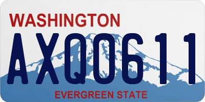 WA license plate AXQ0611