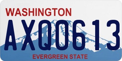 WA license plate AXQ0613