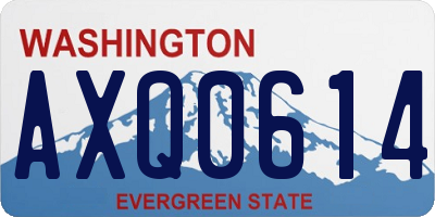 WA license plate AXQ0614