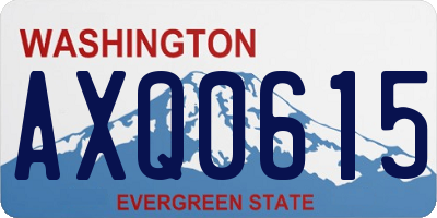 WA license plate AXQ0615