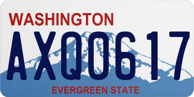 WA license plate AXQ0617