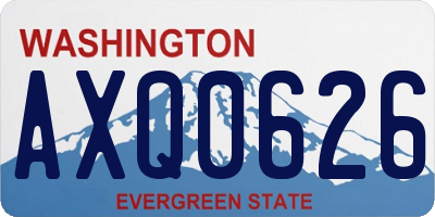 WA license plate AXQ0626