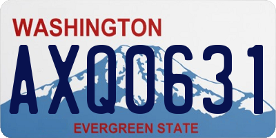 WA license plate AXQ0631