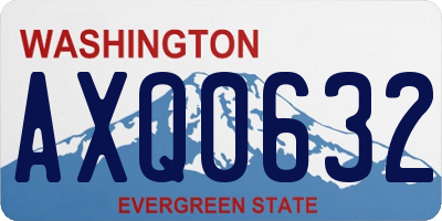 WA license plate AXQ0632