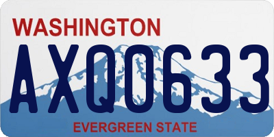 WA license plate AXQ0633